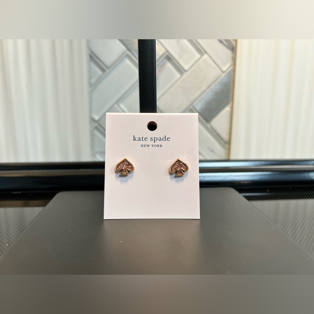 Kate Spade Everyday Spade Rose Gold Earrings - Picture 2 of 5
